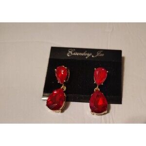 Eisenberg Joe Vintage inspired Ice Glass Crystal  Drop Dangle Earrings Post Back